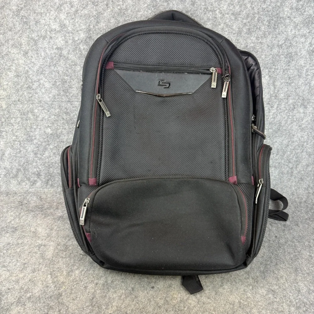 Solo  Executive Laptop Backpack, Black/Red‎
